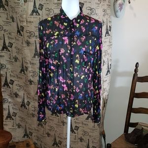 Le Caviar | Butterfly snap blouse